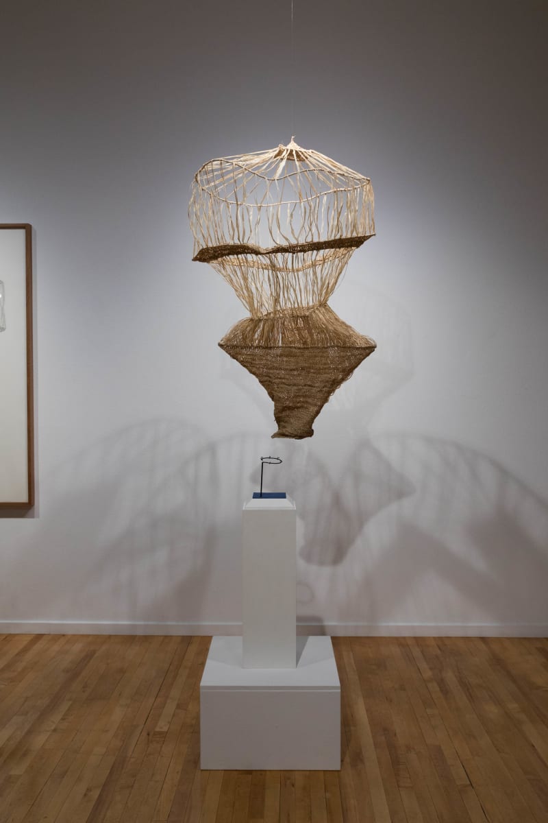 One clump of raffia reconstruction by Gala Porras-Kim  Image: Installation photo of "One clump of raffia reconstruction" by Gala Porras-Kim. Photo by Mikayla Whitmore.