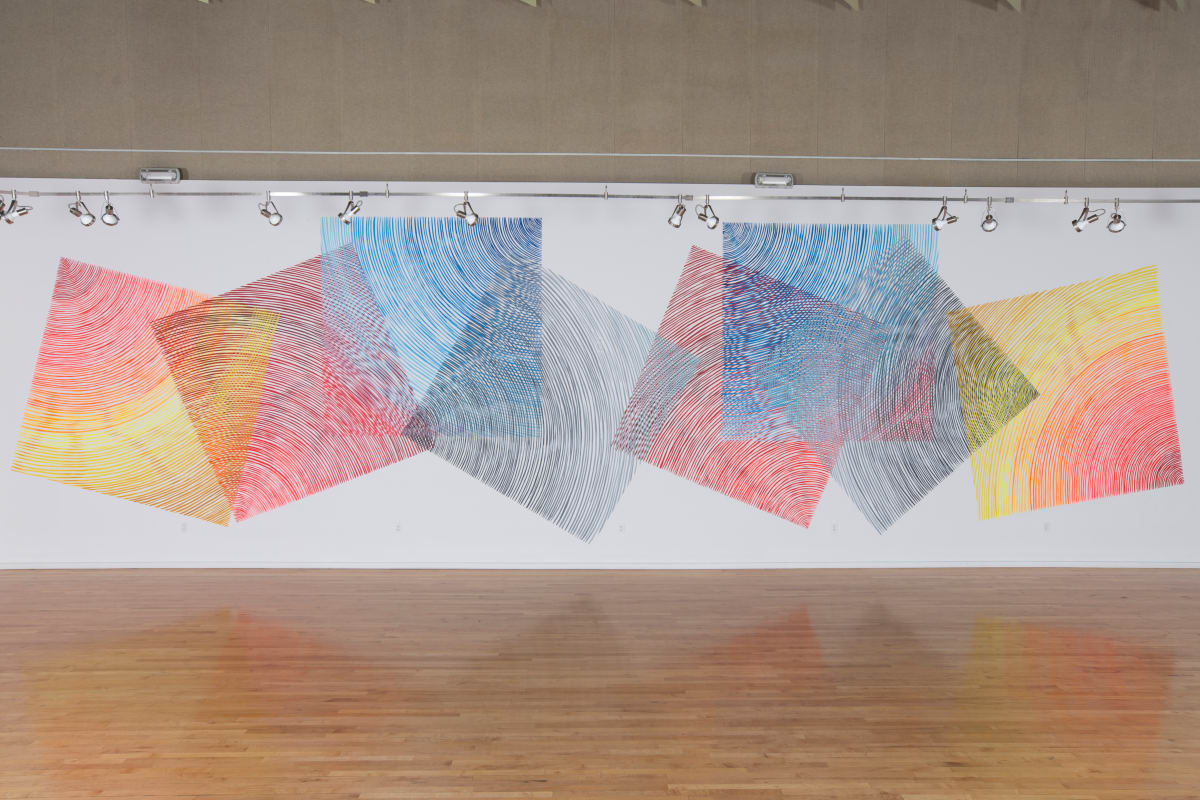 Moiré Experiment (8 Squares) by Andrew Schoultz  Image: Installation photo. Photo by Checko Salgado.