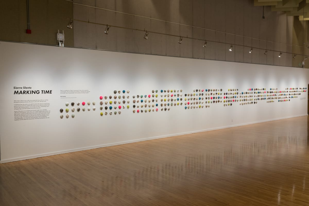 Installation view of Sierra Slentz's "Marking Time" at the Marjorie Barrick Museum of Art   (Photo by Mikayla Whitmore).