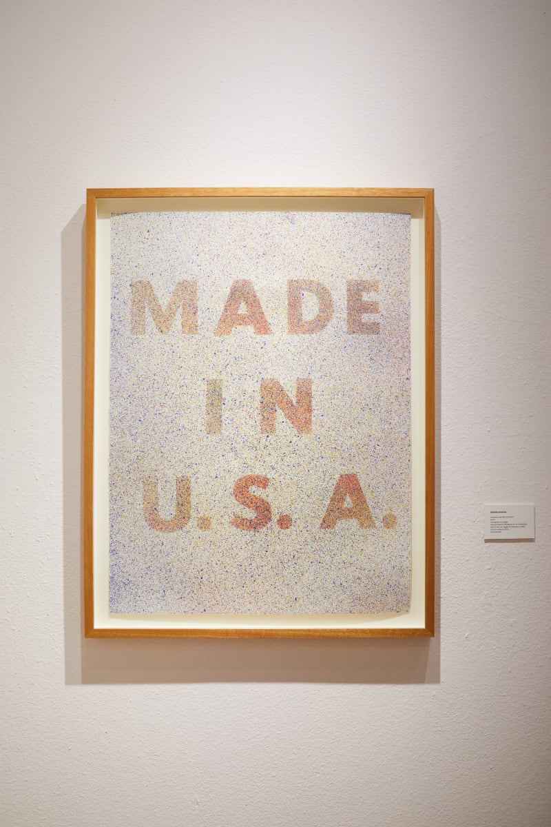 America, Her Best Product by Edward Ruscha  Image: "Am I Your Type" exhibition. Installation image by Becca Schwartz/UNLV Creative Services.