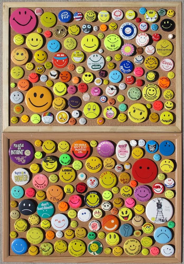 The Smile Face Museum Collection  Image: The Smile Face Museum Button Collection, 1992-2023. Courtesy of The Smile Face Museum