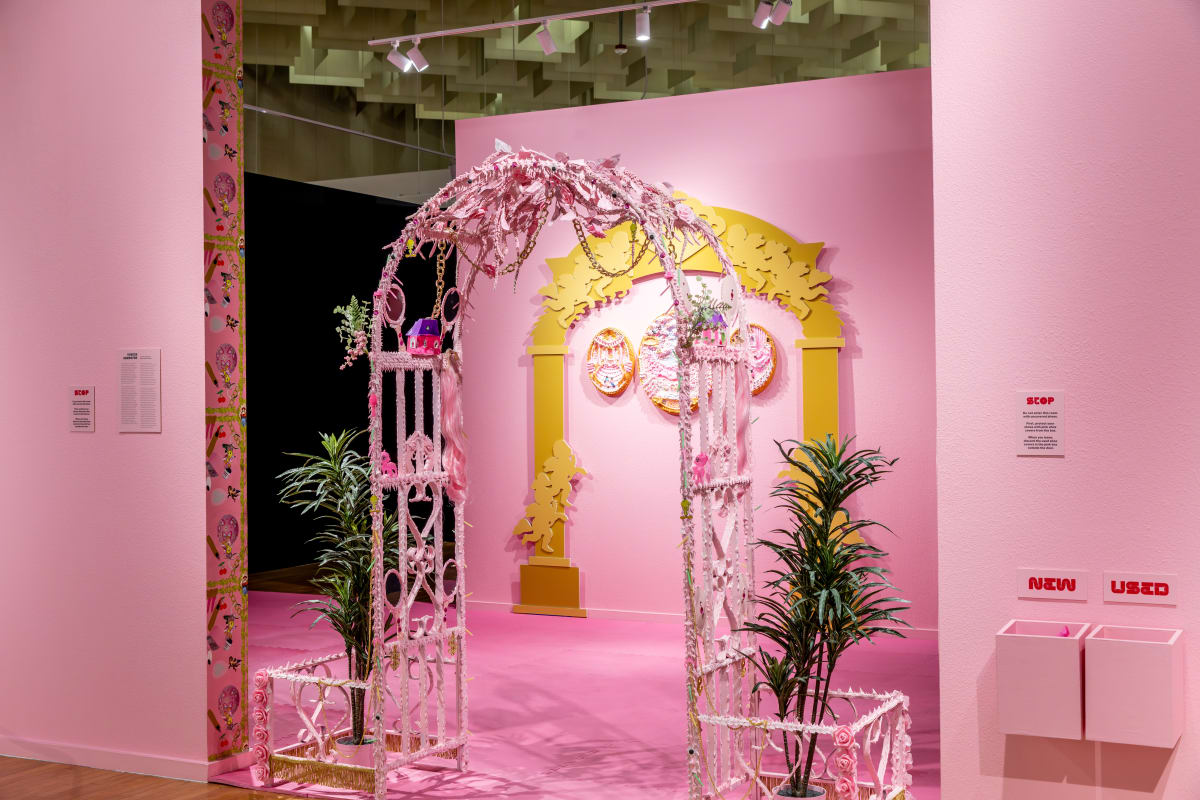 The Pink Chapel by Yvette Mayorga  Image: Yvette Mayorga, The Pink Chapel, Installation View, Marjorie Barrick Museum of Art, Documentation by Krystal Ramirez