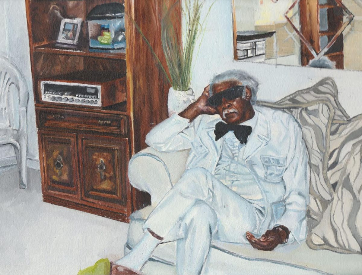 Resting My Eyes by Q'Shaundra James  Image: Q'shaundra James
"Resting My Eyes" (2021)
Oil on canvas paper
Courtesy the artist.