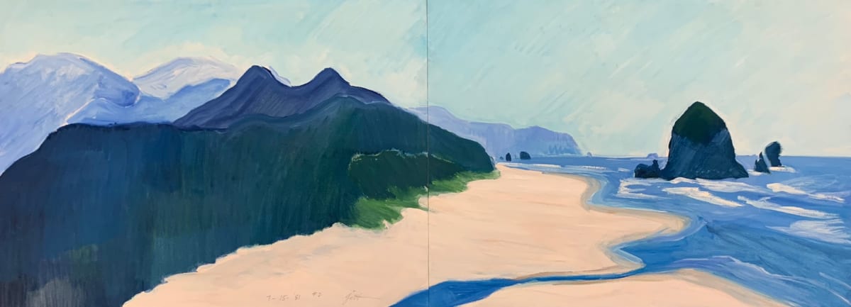 2003 Haystack Pale Blue Ocean - Paper by Shirley Gittelsohn, Image 1.
