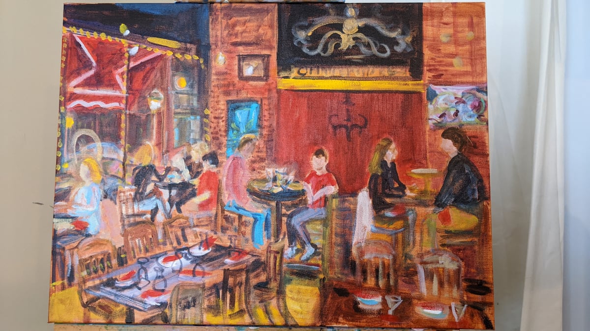 Let's go to Oregano's  Image: Painted Live at Oregano's on 4/22