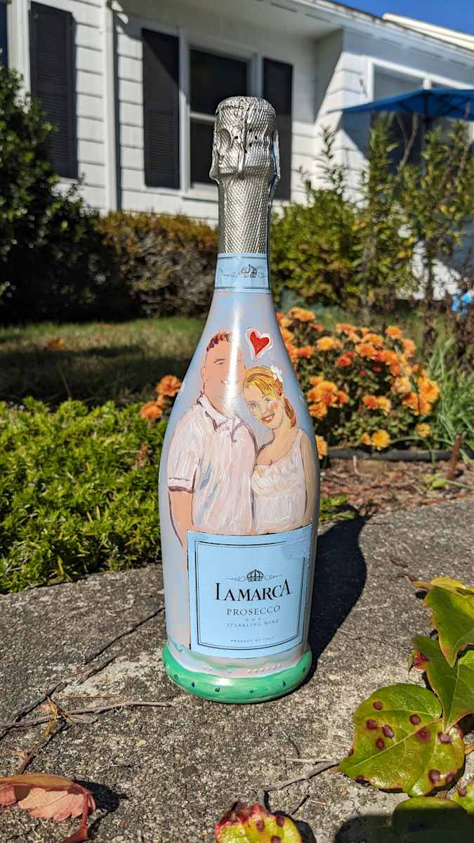 Painted Bubbly Bottles by Tina Rawson 