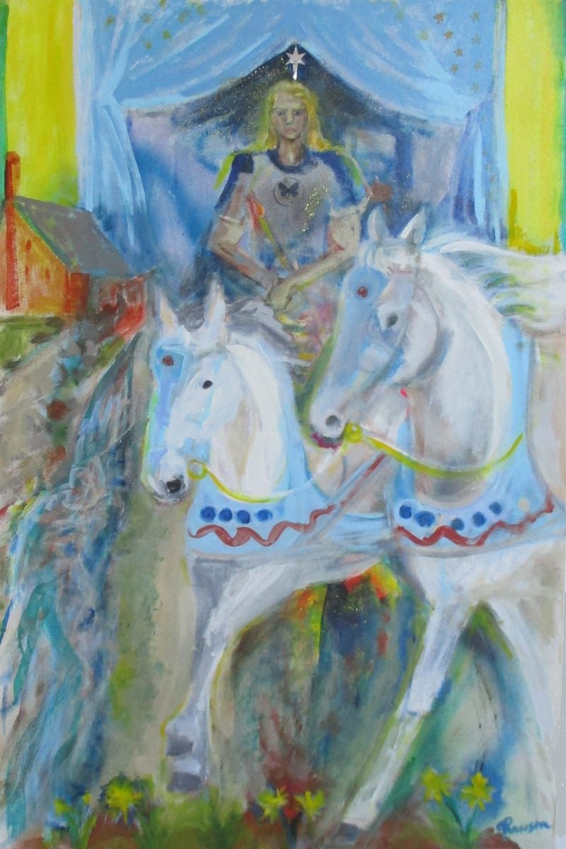 The Chariot by Tina Rawson  Image: This forceful piece is set in Amesbury MA, and depicts the Chariot Tarot 