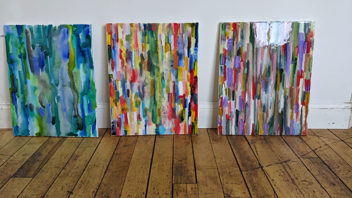 colorful moods triptych by Tina Rawson  Image: Triptych