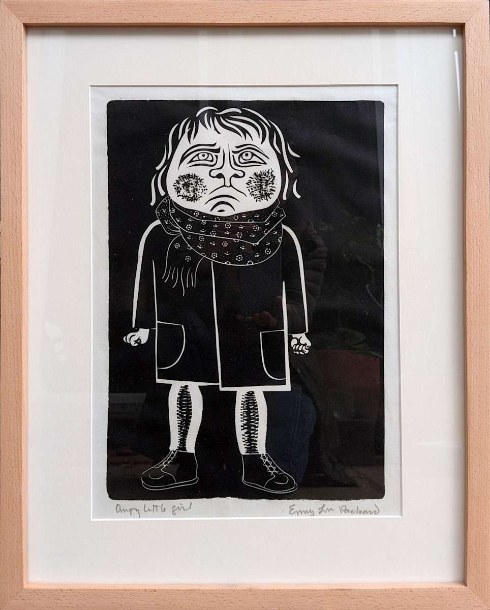 Angry Little Girl (framed and matted) by Emmy Lou Packard 