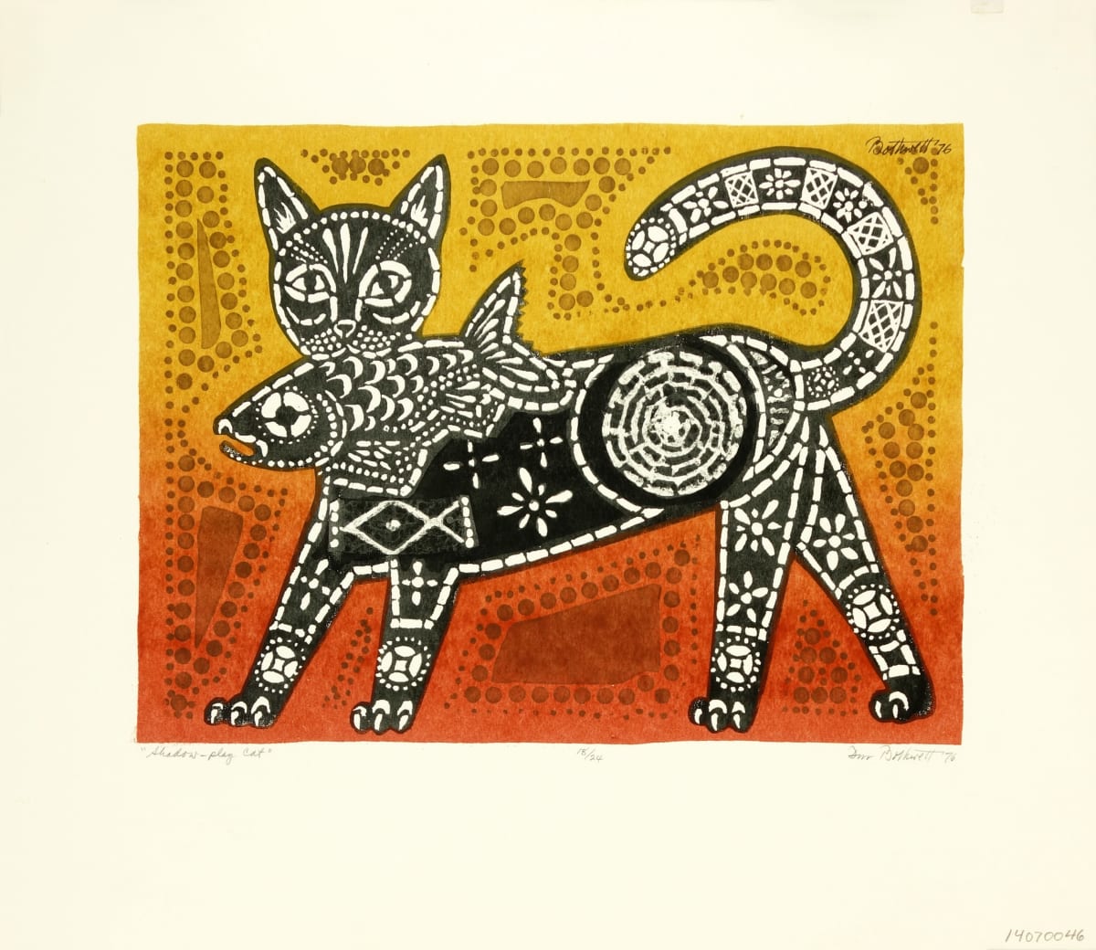 Shadow Play Cat  no.18/24 (yellow/orange version) by Dorr Bothwell 