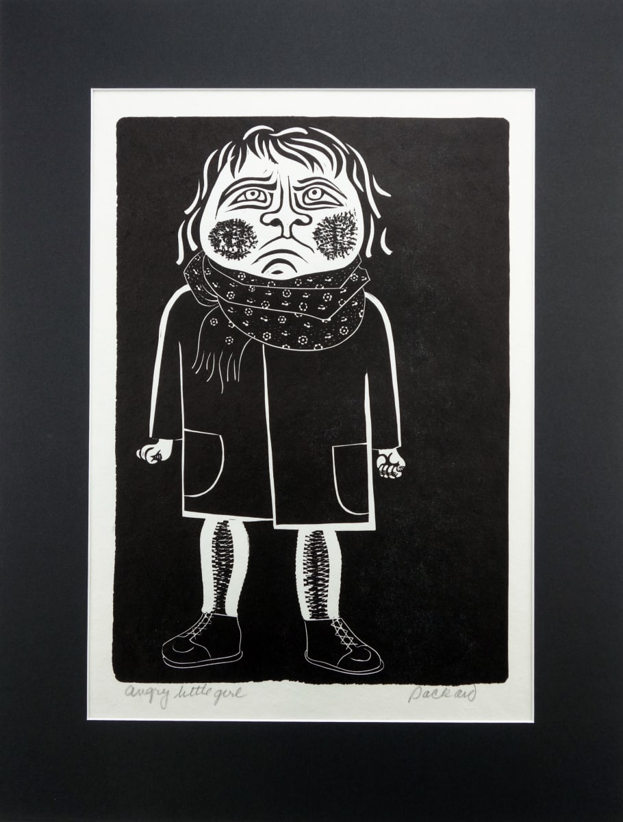 Angry Little Girl (with black mat) by Emmy Lou Packard 