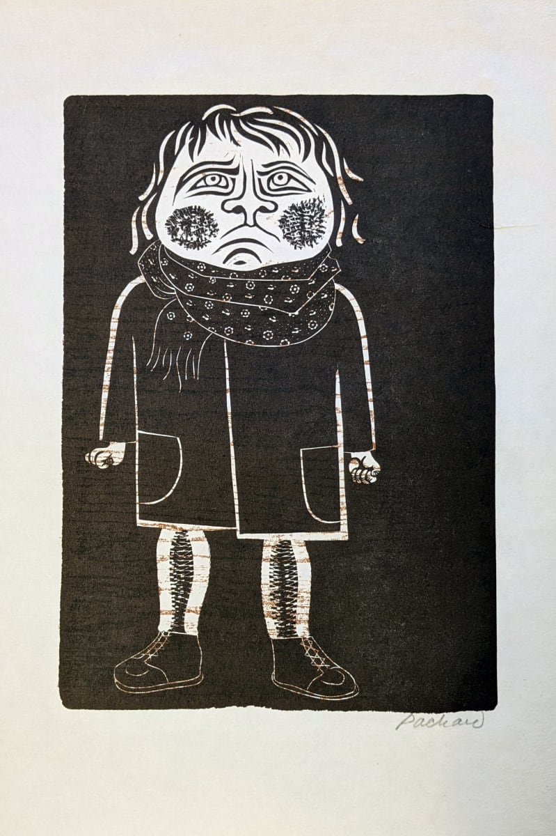 Angry Little Girl (w/ wood grain print layer) by Emmy Lou Packard 