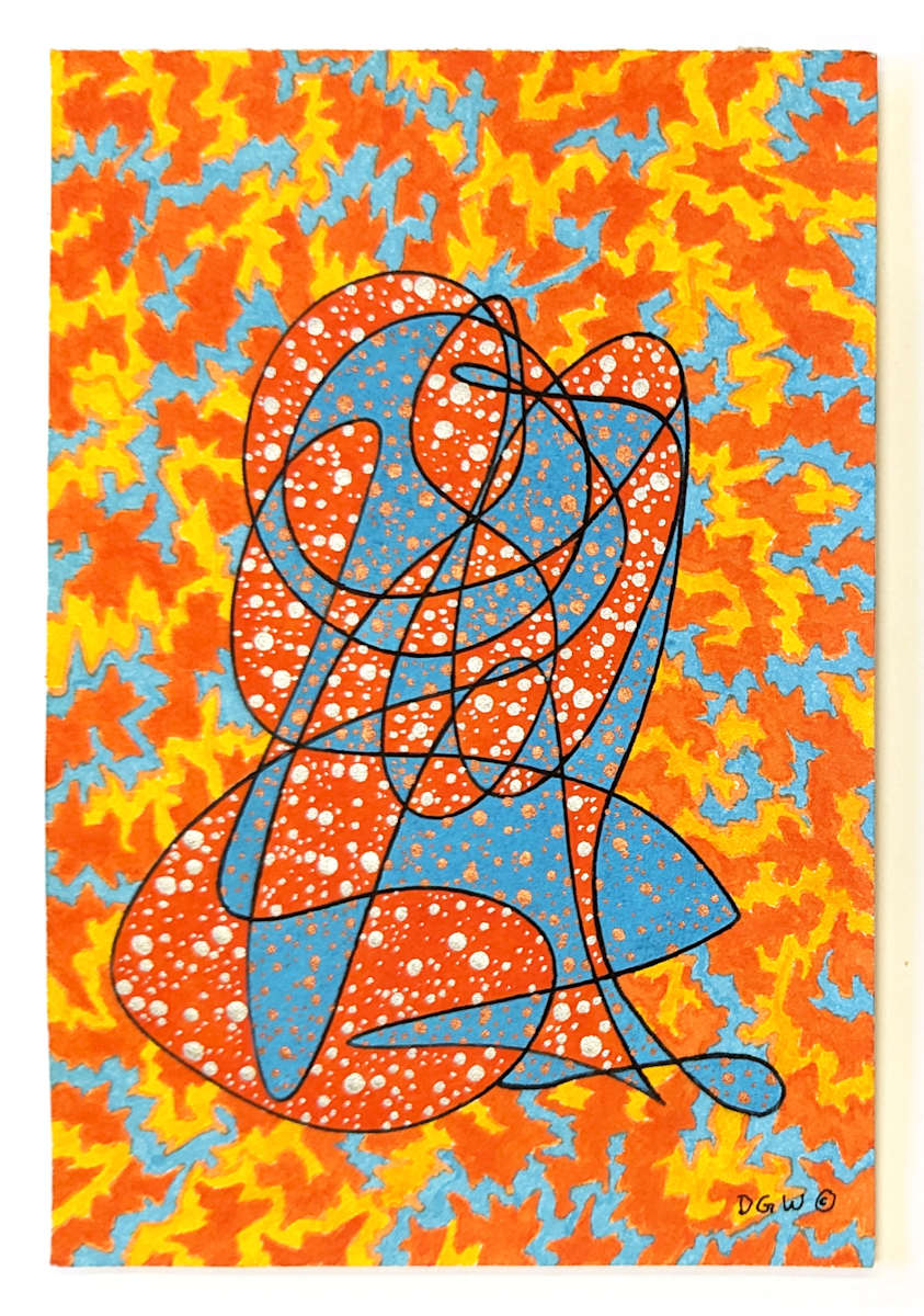 It Could Be an Immolating Monk Sitting on His Legs, Arms Folded, Head Cocked in Deep Meditation as He Burns (postcard #446) by Daniel Watson 