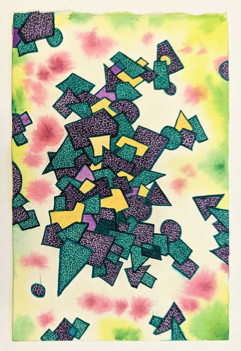 Green & Violet Abstract (postcard #636) by Daniel Watson 