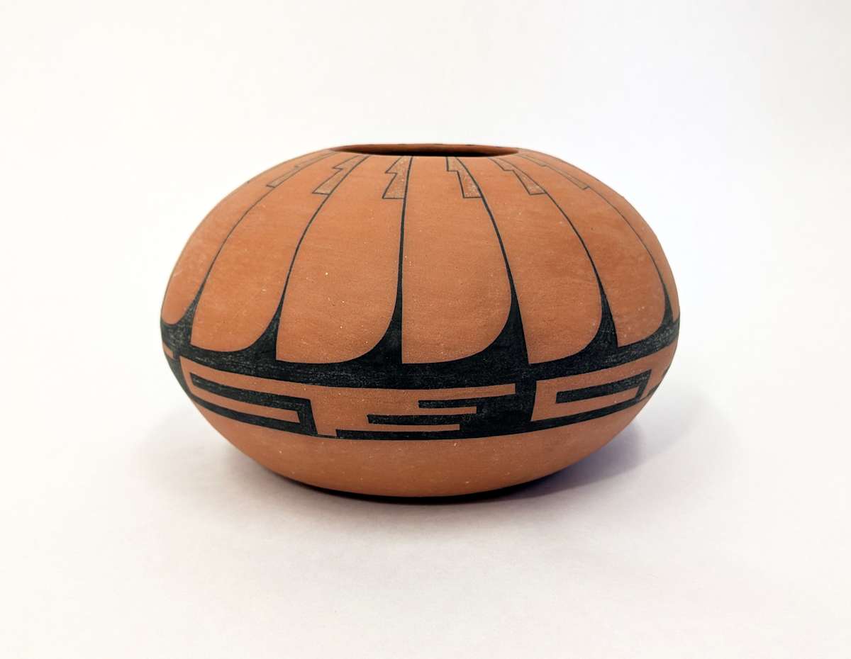 Untitled, (Terracotta Flattened Seed Jar) by Pam Jujan-Hauer 