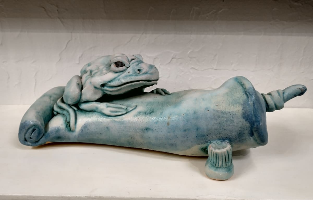 Untitled Toad on Paint Tube by Marilyn Stiles 