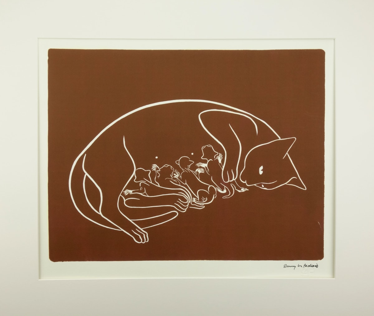 Cat with Kittens  (slightly smaller version) - SOLD by Emmy Lou Packard 