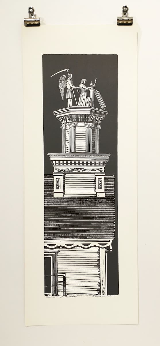 Masonic Hall (un-matted vintage reproduction) by Emmy Lou Packard 