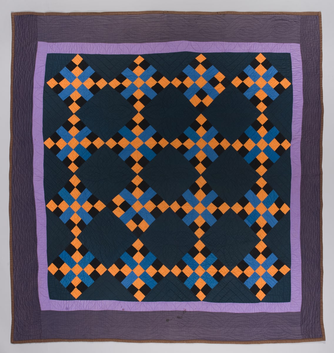 Amish Four Patch Cross Quilt by Unknown Artist 