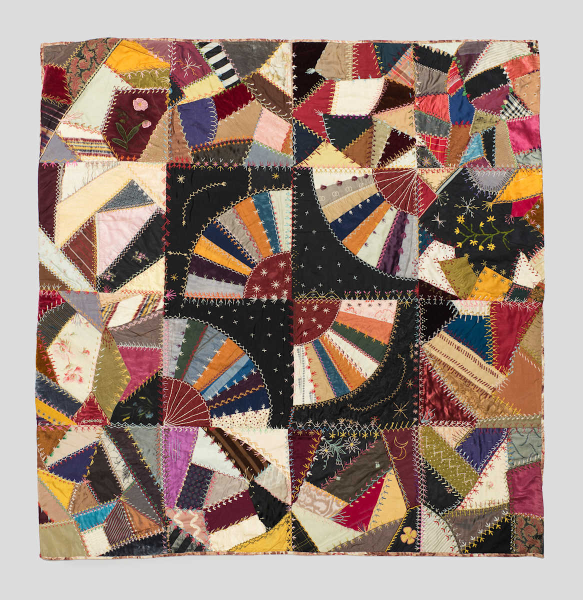 Victorian Fan Crazy Quilt by Unknown Artist, Image 1.