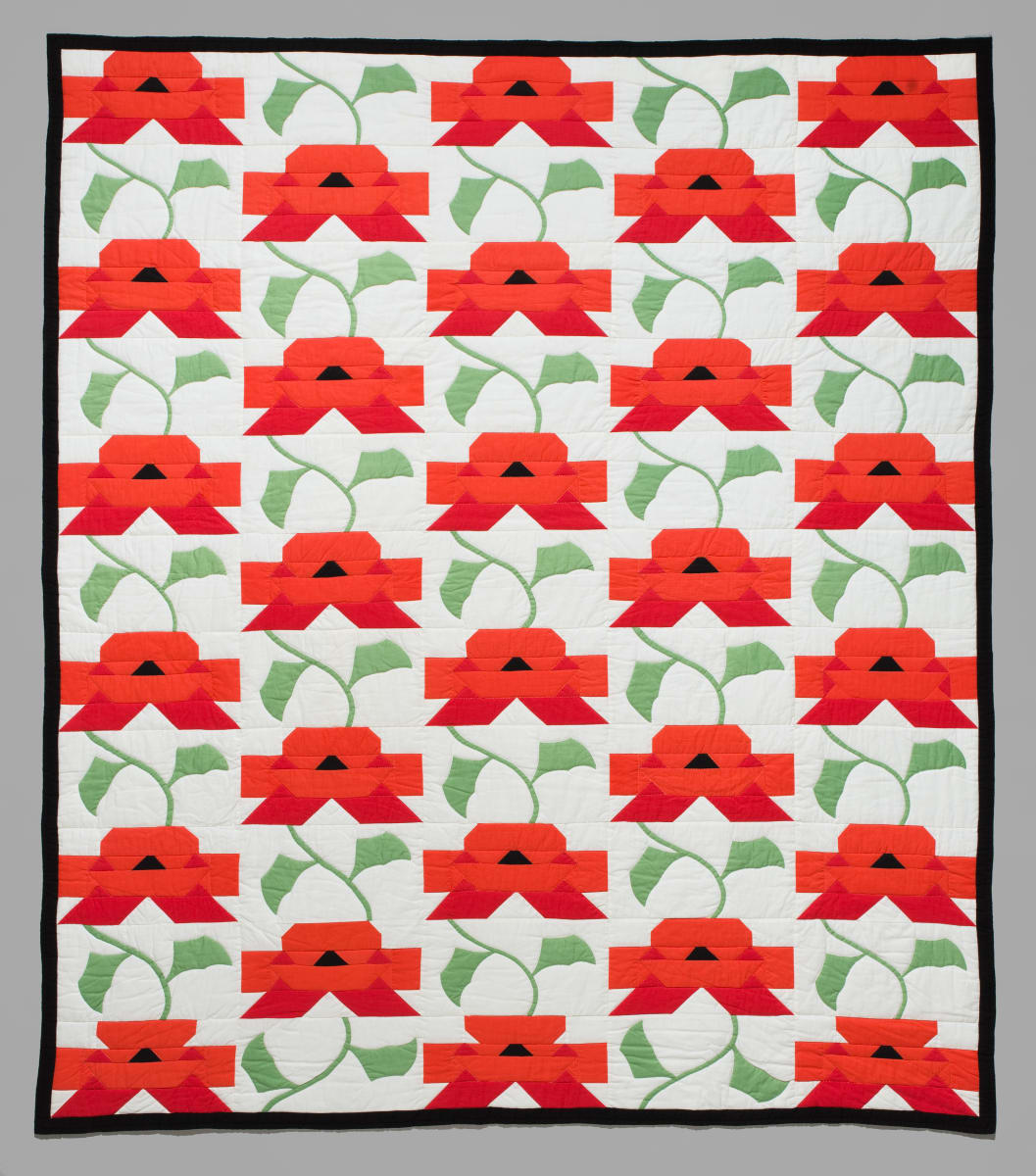 Pieced Poppy Quilt by Santa Clara Valley Quilt Association 