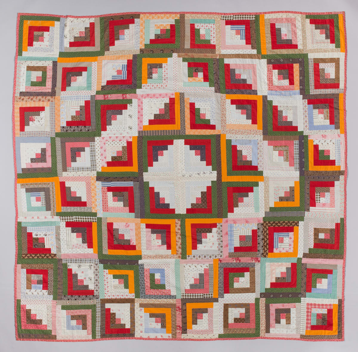 Log Cabin Quilt (Barn Raising variation) by Unknown Artist 