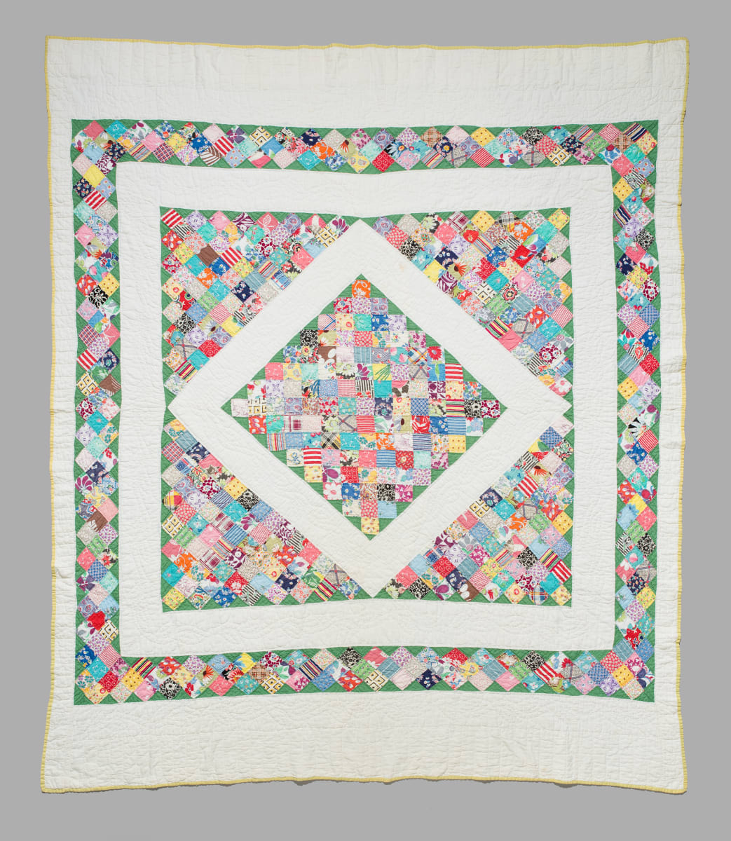 Diamond Postage Stamp Quilt by Unknown Artist 