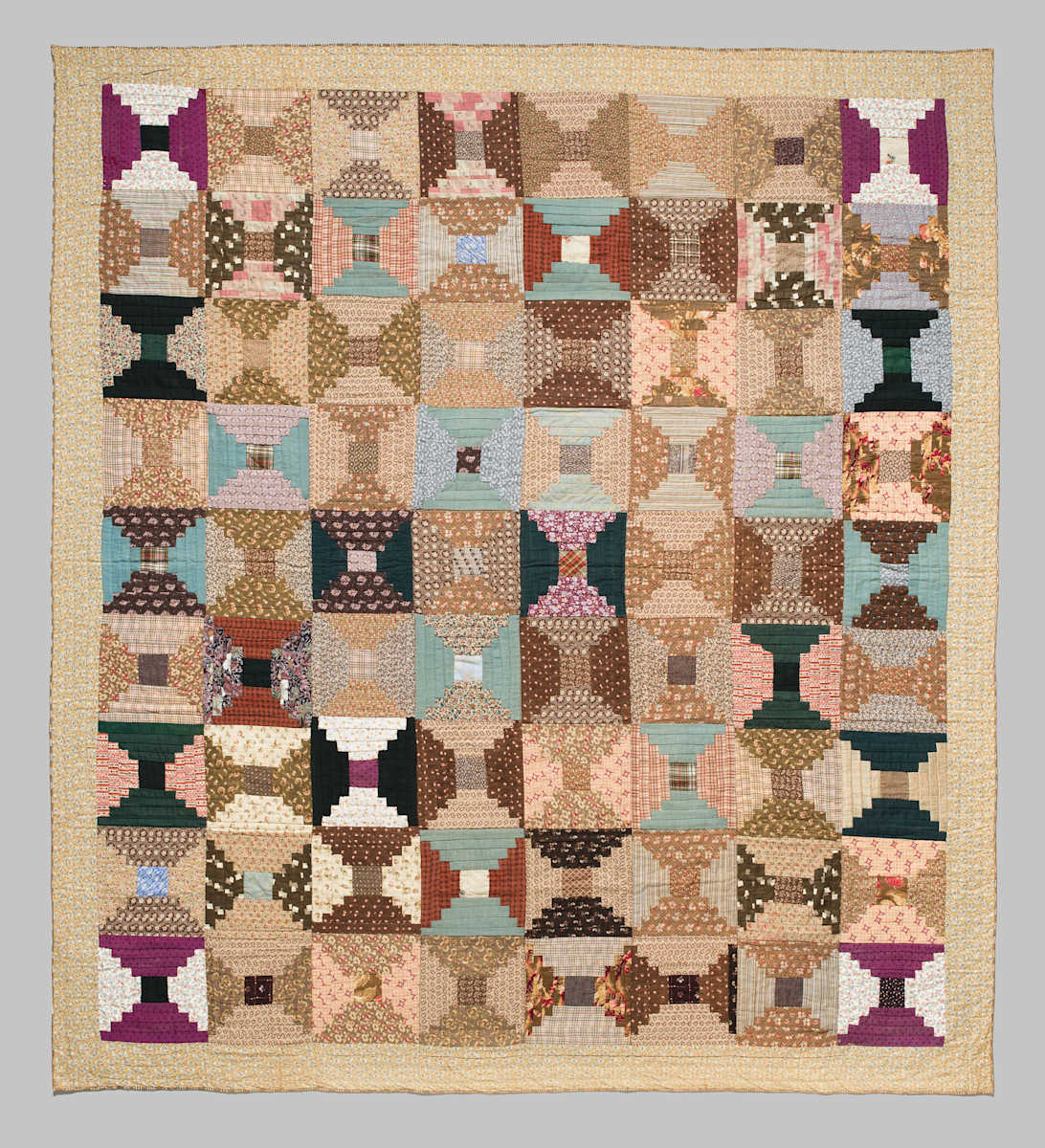 Log Cabin (Courthouse Steps Quilt variation) by Unknown Artist, Image 1.
