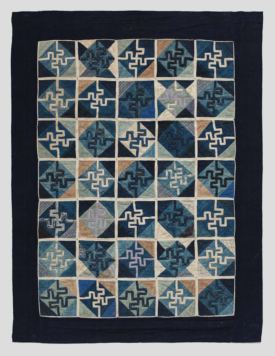 Appliqued Indigo Coverlet by Unknown Artist, Image 1.