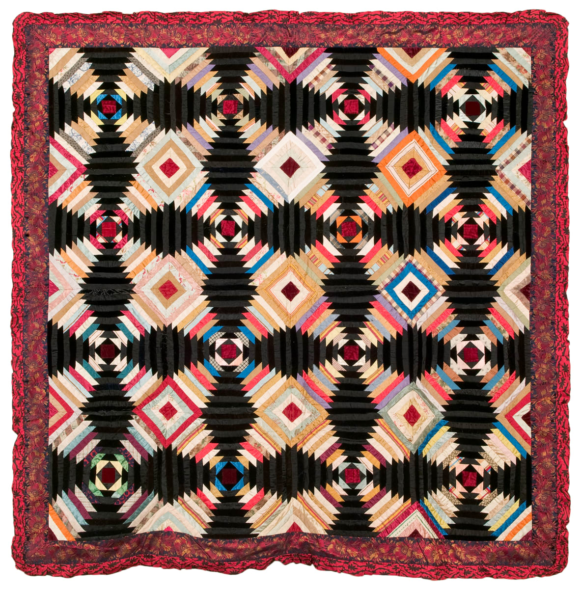 Pineapple Quilt, Windmill Blades, Log Cabin by Unknown Artist 