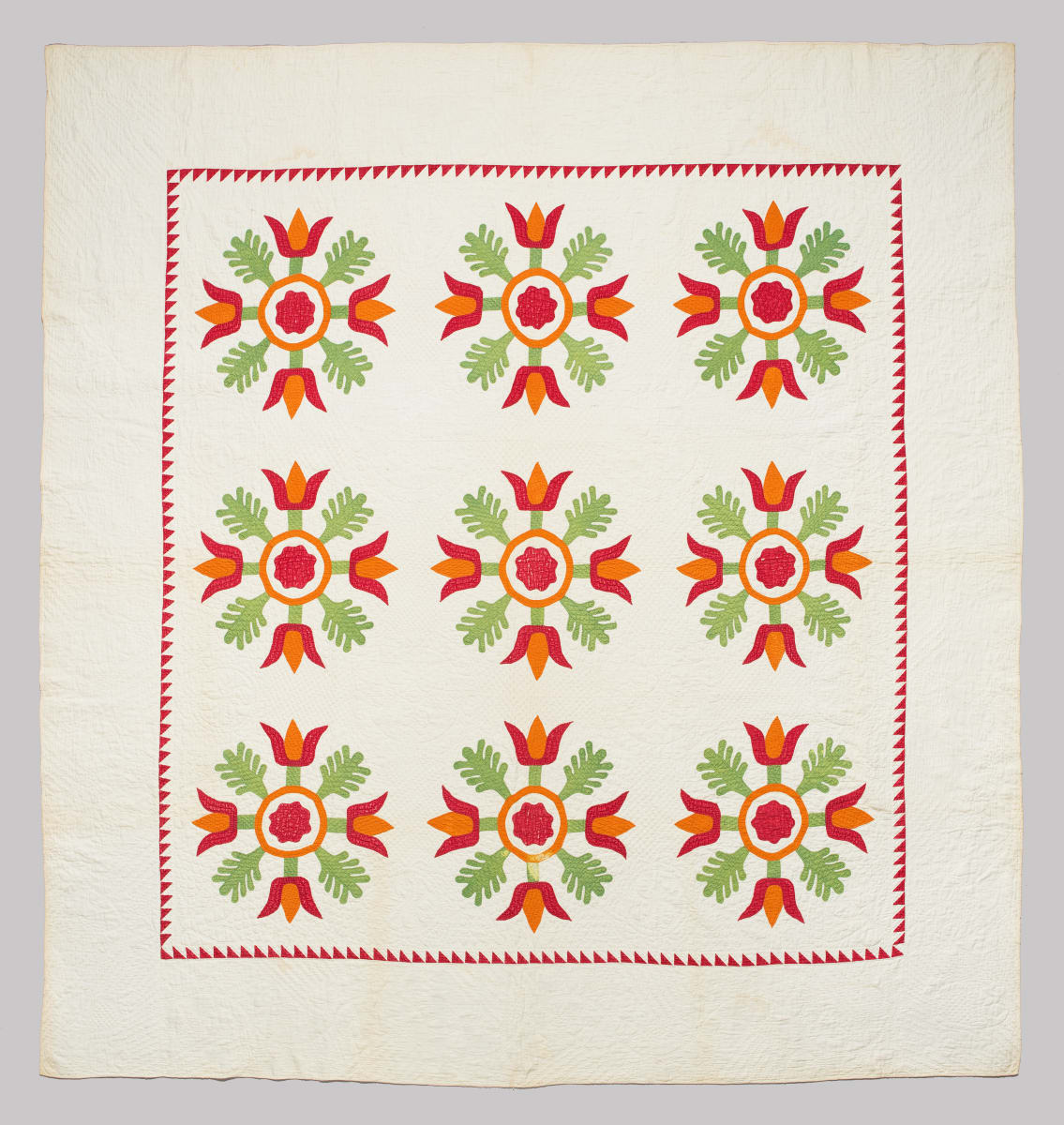 Tulip Applique Quilt by Unknown Artist 