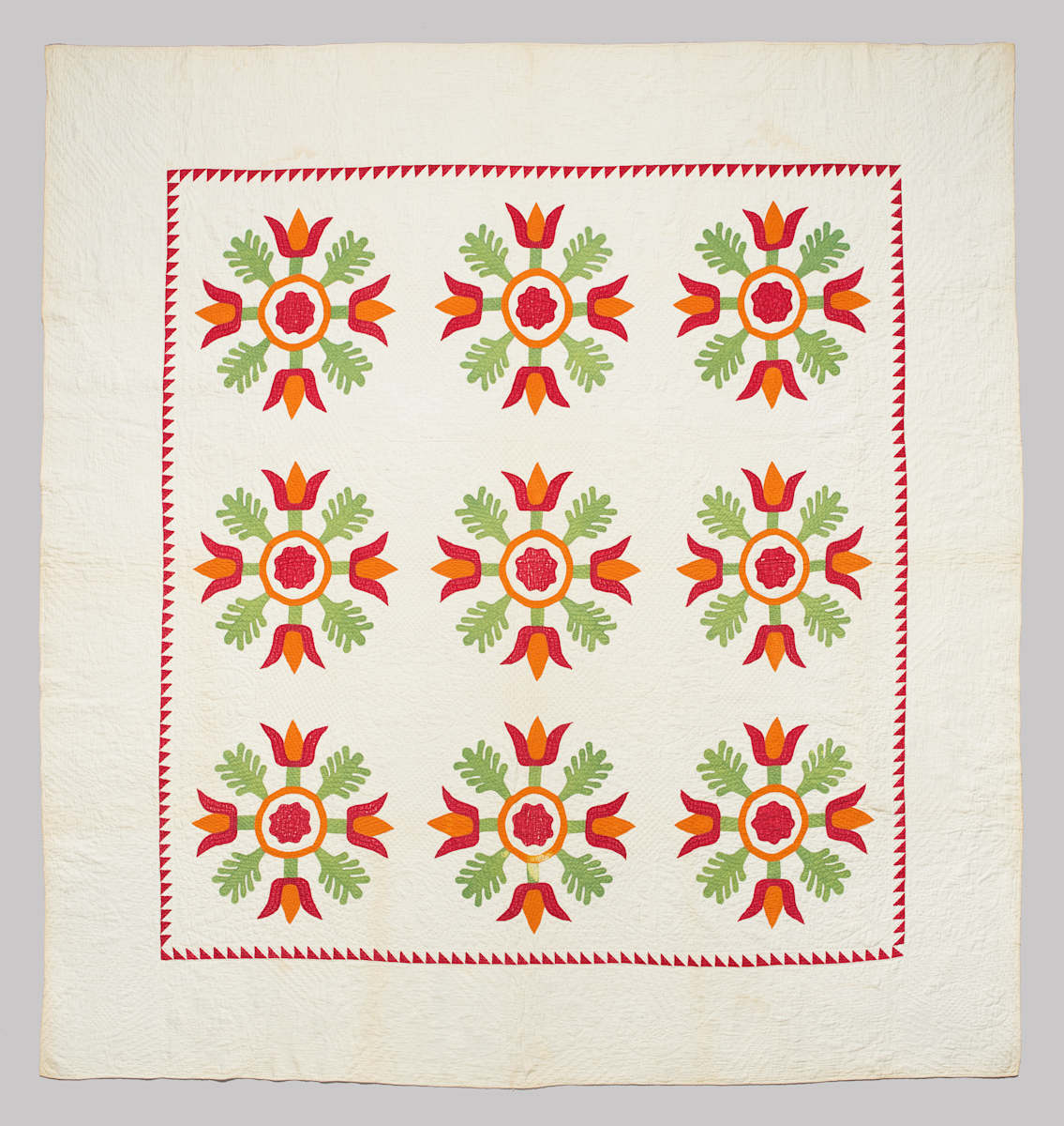 Tulip Applique Quilt by Unknown Artist, Image 1.