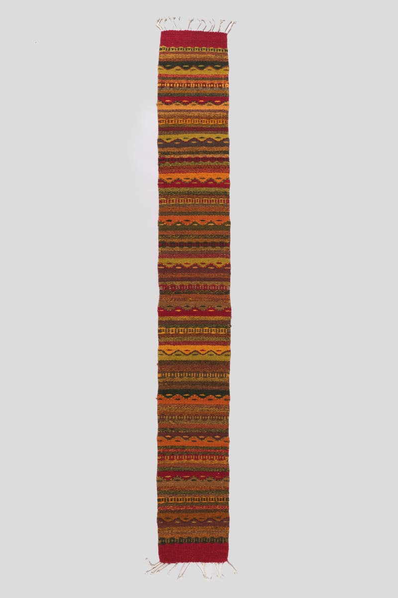 Mountains and Tears Woven Table Runner by Dolores Santiago, Image 1.