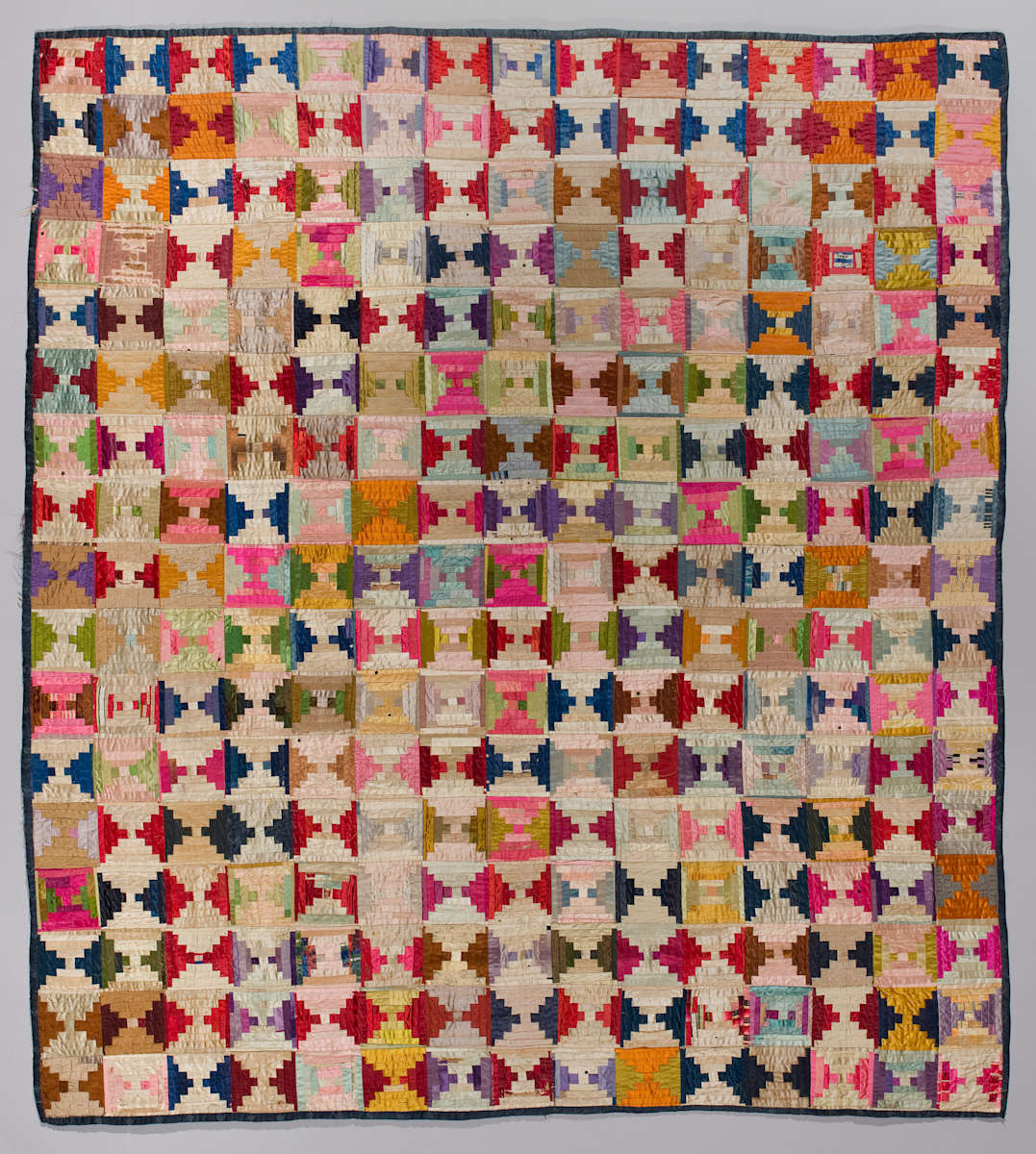 Log Cabin Quilt (Courthouse Steps variation/Nine Patch Double Sided Quilt) by Unknown Artist, Image 2.