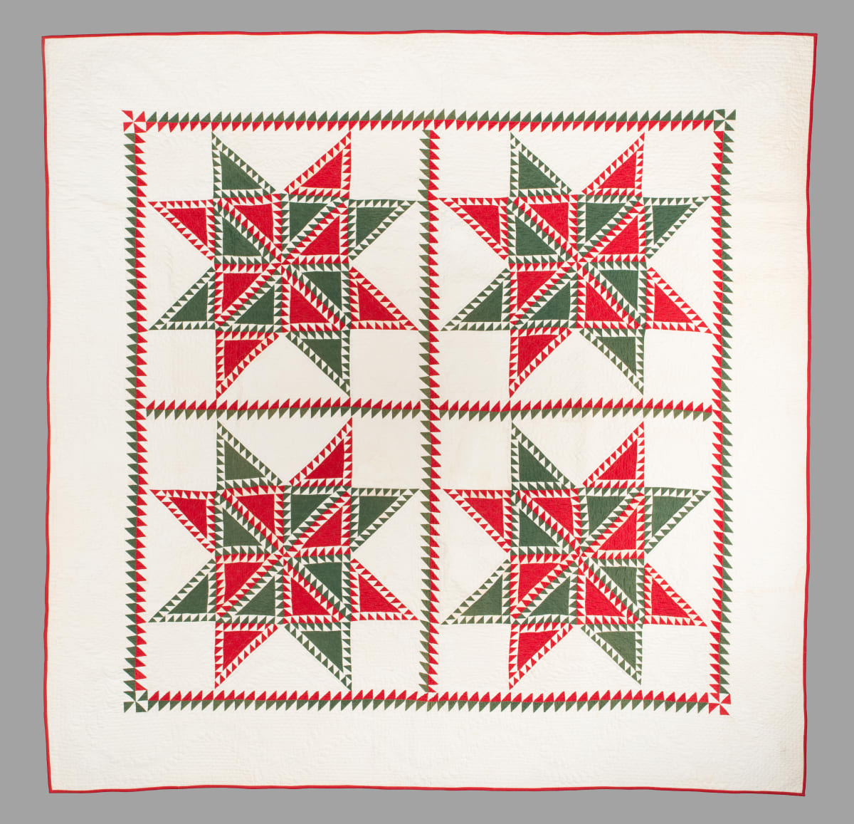 Feathered Star Quilt by Unknown Artist 