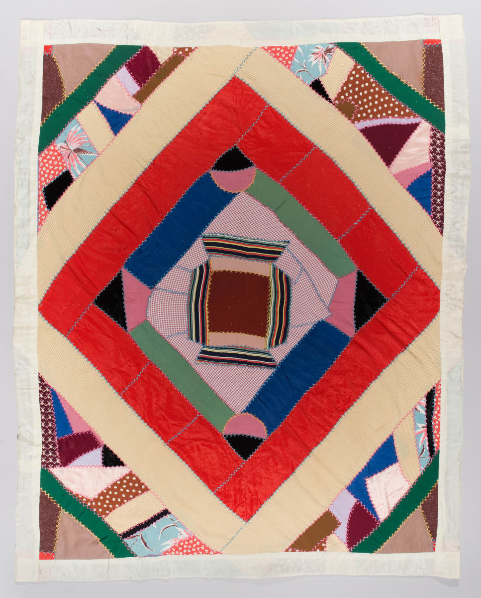 Big Diamond Crazy Quilt by Unknown Artist 