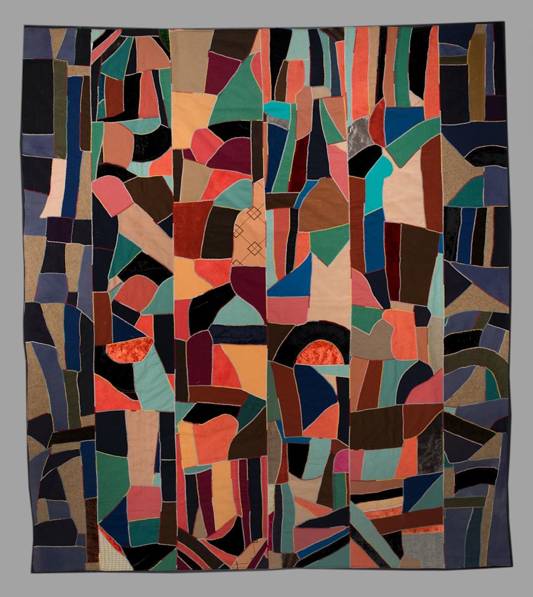 Wool Strip Crazy Quilt by Unknown Artist, Image 1.