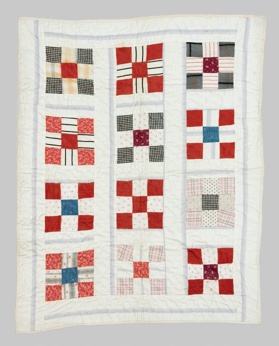 Nine Patch Crib Quilt by Unknown Artist 