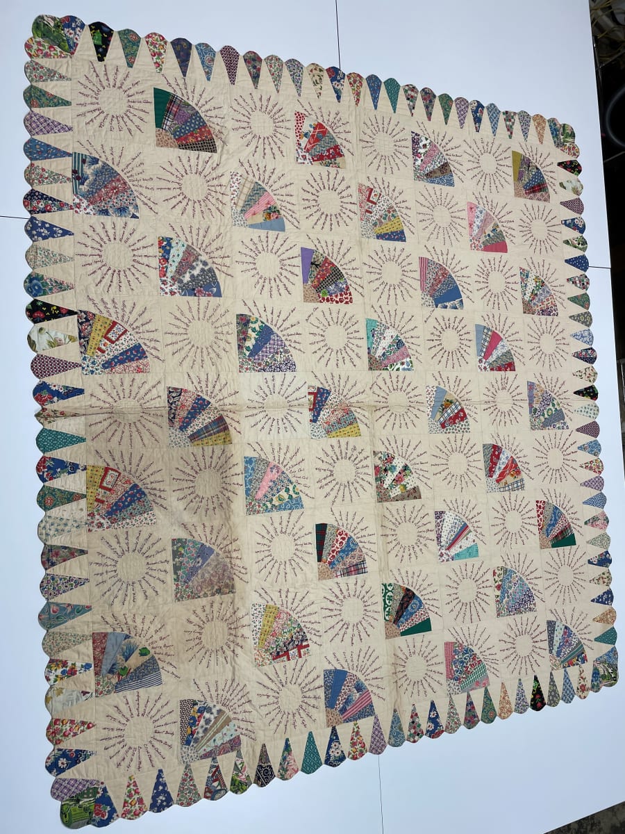 Signature Fan Quilt by Unknown Artist 
