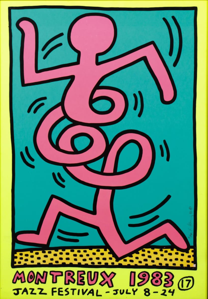 Montreux Jazz Festival Poster (Yellow) by Keith Haring 