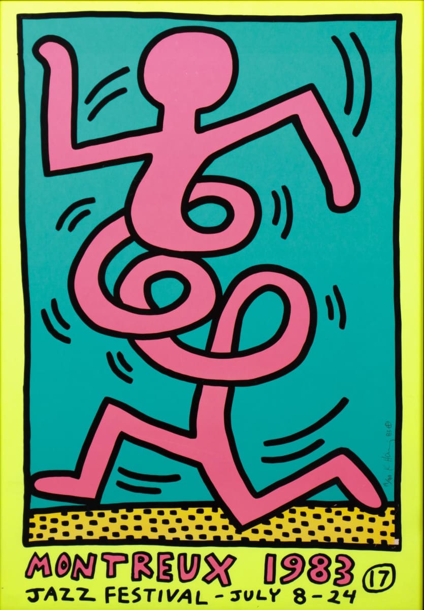 Montreux Jazz Festival Poster (Yellow) by Keith Haring 