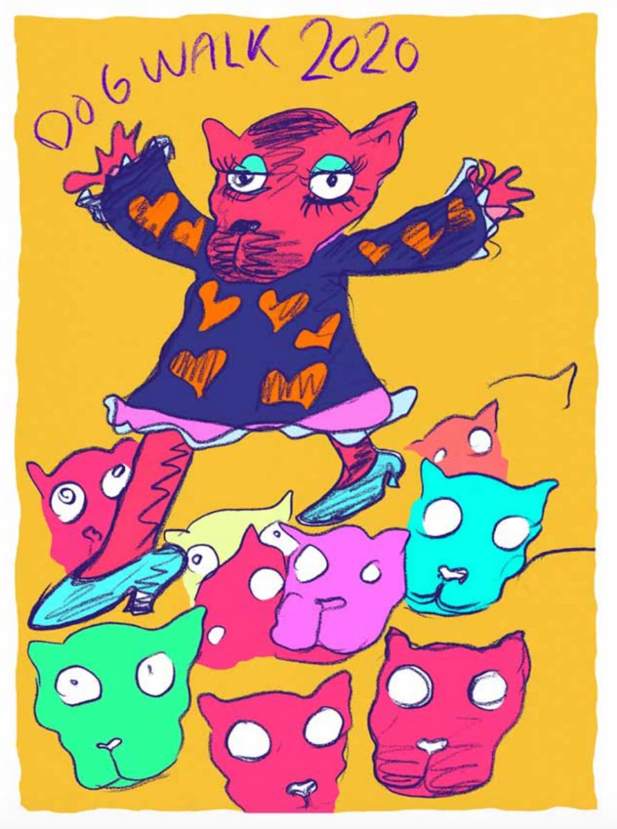 Dogwalk 2020 (ochre) by Bjarne Melgaard 