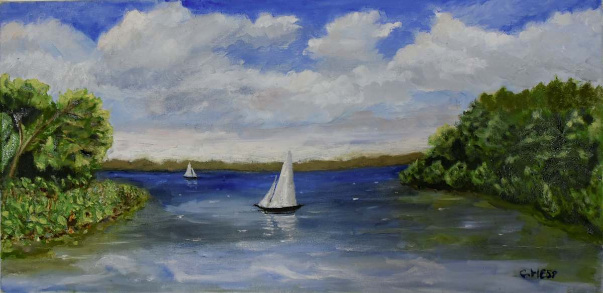 Saiboat on the Delaware by Carol Plimpton, Image 2.