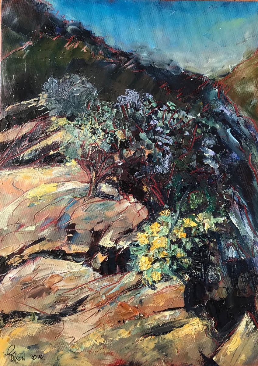 Living on the Edge by Janet Dixon  Image: En plein air painting oil on blocked canvas unframed. 