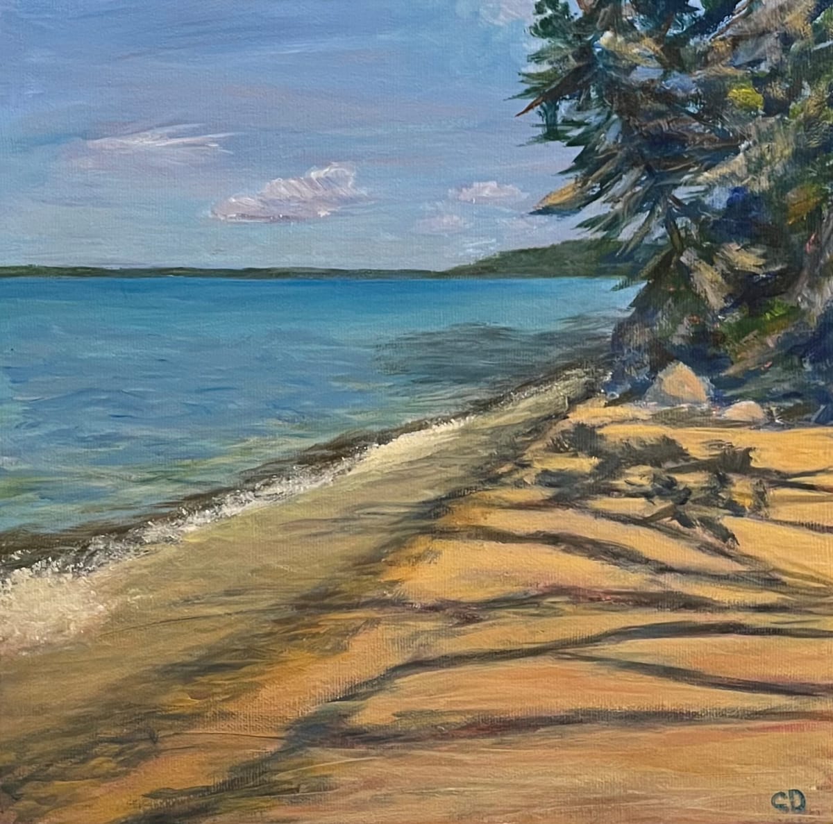Summer Shore Shadows by Celeste Dumonceaux Delahey 