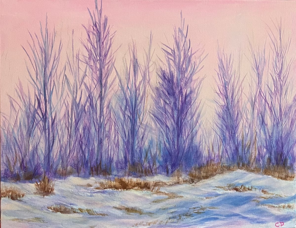 Pink Sky Blue Shadows by Celeste Dumonceaux Delahey 