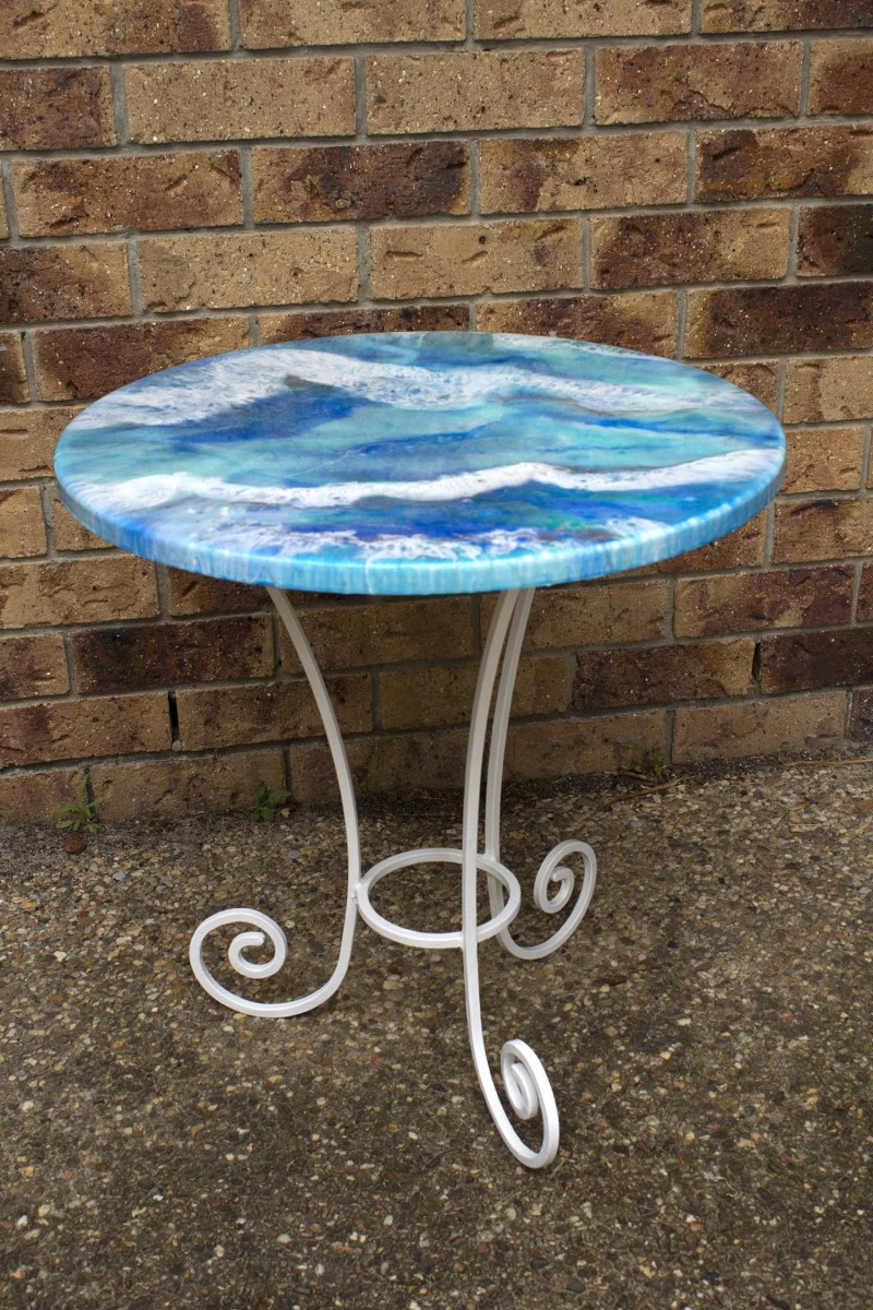 Ocean Shadows - Patio or Coffee Table by Gayle Reichelt 