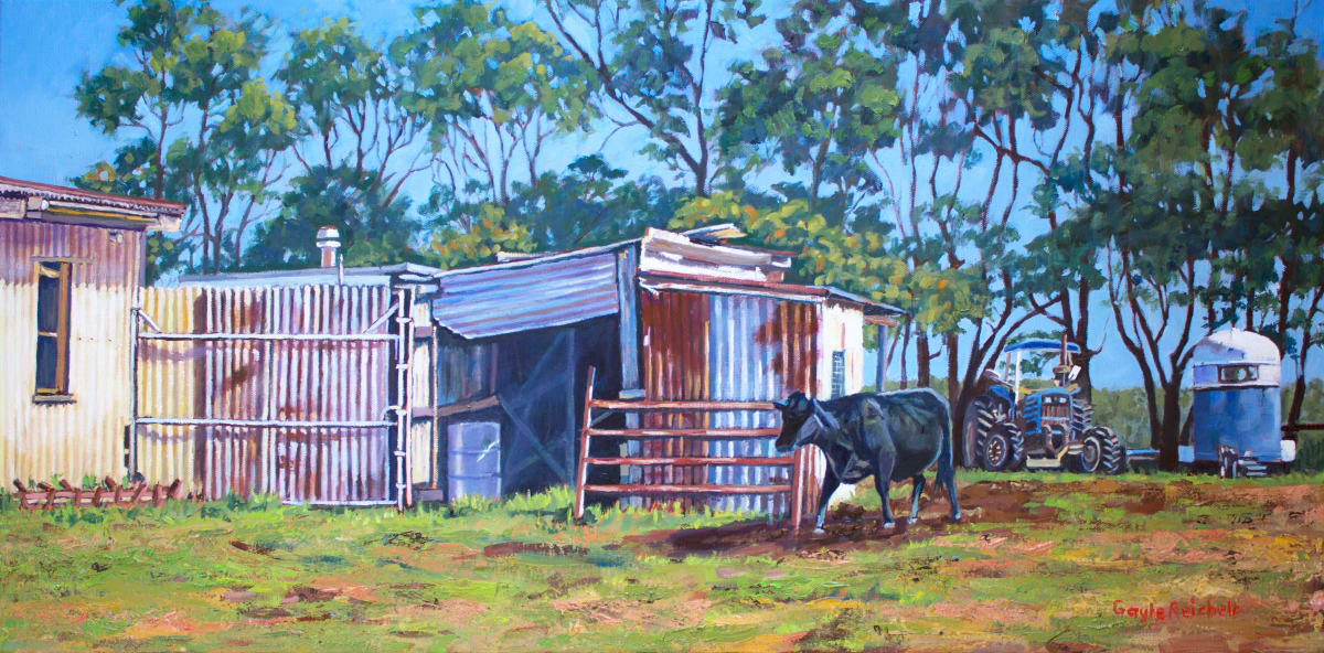 Queensland Farm Life 2  Image: Queendland Farm Life, Oil on Canvas,  81.5cm x 40cm