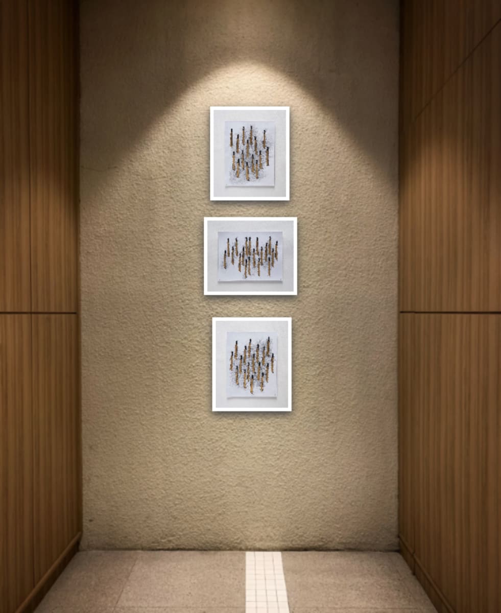 Estudio sonoro para Instrumento (representación gráfica del sonido de los machetes al chocar entre sí) (3 dibujos #108, #135 y #136) by Miguel Rodriguez Sepulveda 