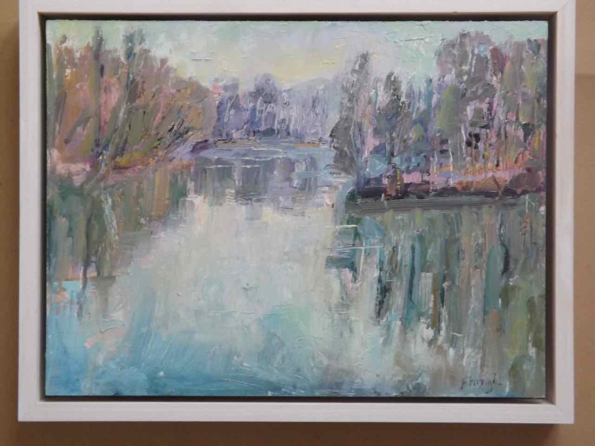 Winter Lake Plein Air Study by Frances Knight, Image 1.